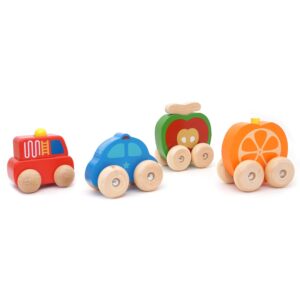 Wooden Wonders Montessori Wooden Mini Car Set