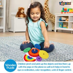 Toyshine Wooden Circle Shape Rainbow Stacker