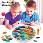 HIRNAYA Magnetic Alphabet Letter Wooden Fishing Game Learning Toy