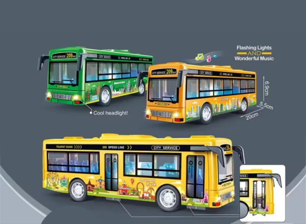 DEOXY Diecast Alloy Plastic School inertial Bus Toy