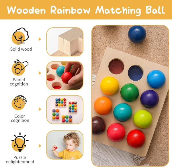 ANVIE & ABEER® Wooden Color Sorting Balls toy