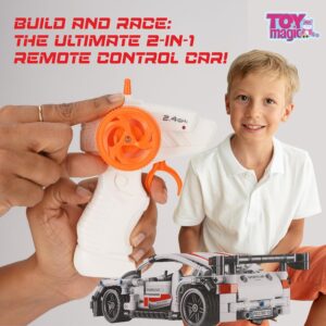 ToyMagic 2-in-1 Building Blocks Convertible to Remote Control Car