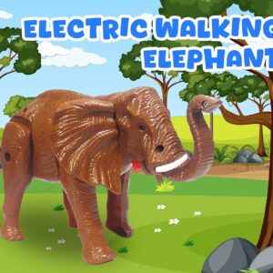 VGRASSP Cute Walking Electric Elephant Toy for Kids