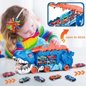 Kidology 2 in1 Foldable Dinosaur Transport Truck Toys