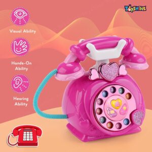 Toyshine Vintage Electronic Multifunctional Rotary Landline Pretend Toy