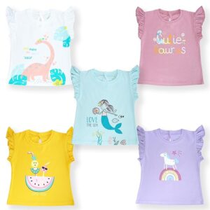 Baby Girls' 100% Cotton Printed T-Shirt