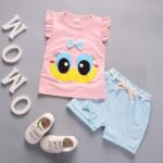 Baby Girl's Cotton T-Shirt And Shorts Clothing Set