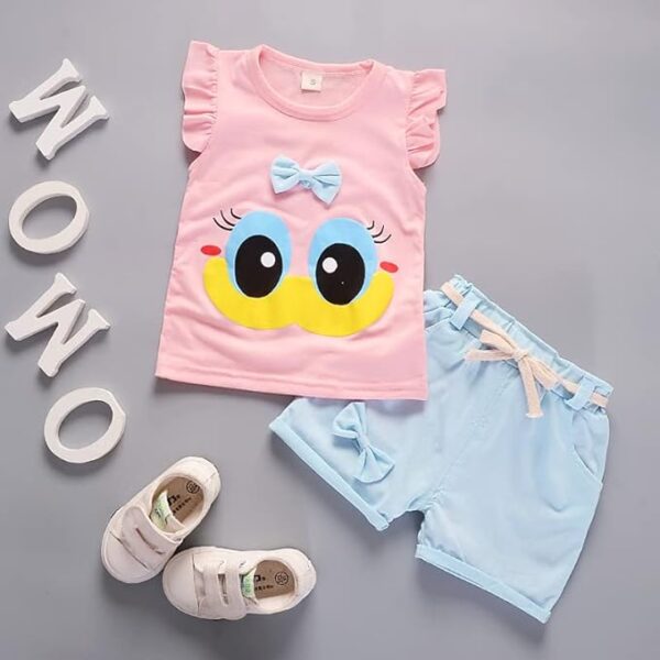 Baby Girl's Cotton T-Shirt And Shorts Clothing Set