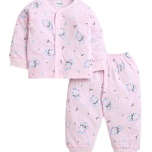 Baby Girls Full Sleeves Cotton Jabla & Pyjama Set