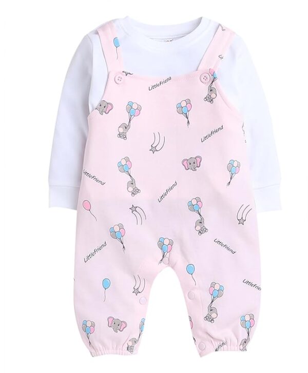 Baby Girls Full Sleeves Dungaree Set