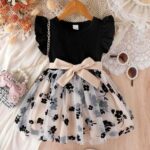 Baby-Girl's Net Fit and Flare Knee-Length Dress