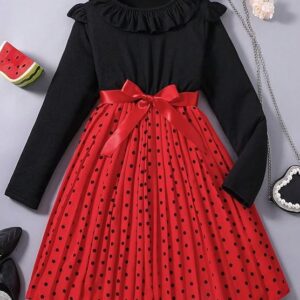 Baby-Girl's Polyester A-Line Knee-Length Dress