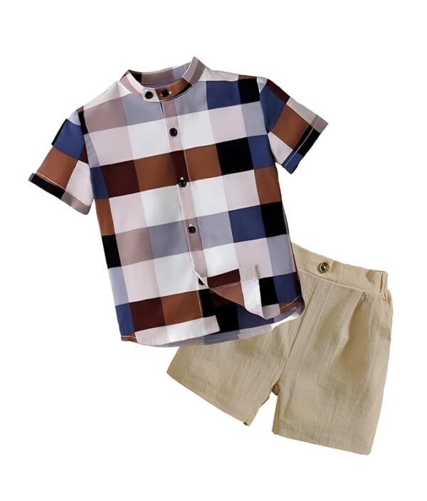 Boys Ethnic Print Short Sleeve Shirt and Shorts Set