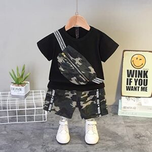 Boys Half Sleeve Tshirt with Shorts Summer Army Clothing Set
