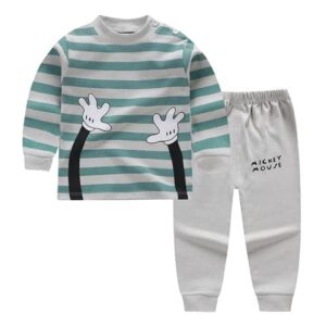 Cartoon Printed Little Boy Girl Baby Clothing Set