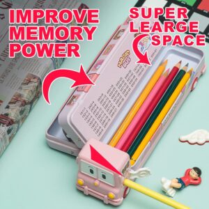 Cartoon Printed School Bus Metal Pencil Box