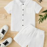 Cotton Blend Printed Shirt and Shorts Set