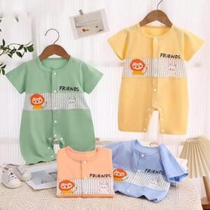 Cotton Half Sleeve Newborn Baby Boy Girl Rompers