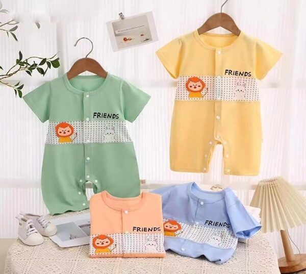 Cotton Half Sleeve Newborn Baby Boy Girl Rompers
