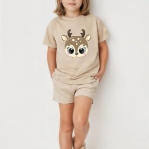 Cotton Shorts with matching tshirt with cute Prints