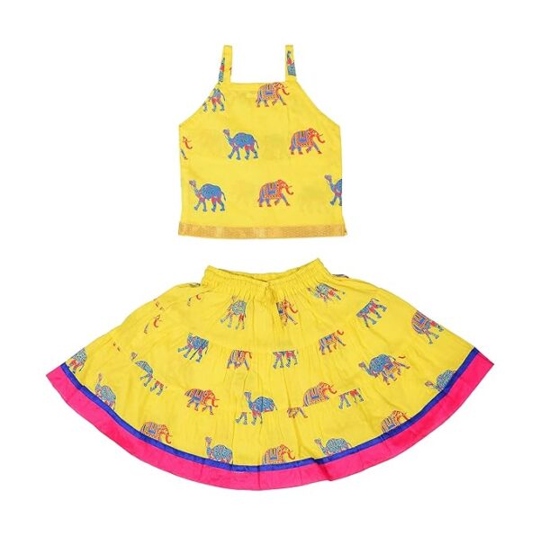 DIAMO Girls' Cotton Lehenga Choli