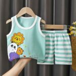 Dinosaur Printed Adventure Sleeveless Vest T-Shirt Shorts