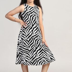Fashion Dream Girls Printed Calf Length Dress
