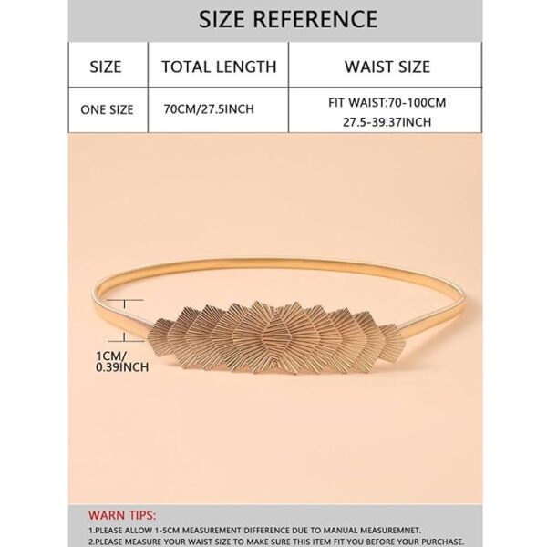 Fashion Golden Stretchable Waist Chain Belt for Girls