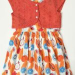 Girl's Cotton Fit and Flare Knee-Length Dress