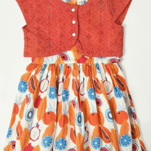 Girl's Cotton Fit and Flare Knee-Length Dress