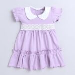 Girls Half Sleeves Cotton Frock with Headband