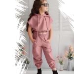 Girls Hooded Sweatshirt & Flared Pant