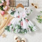 Girl's Lycra Floral Printed Frock