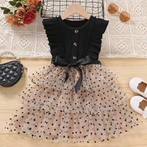 Girl's Polyester Blend Fit and Flare Standard Length Dress