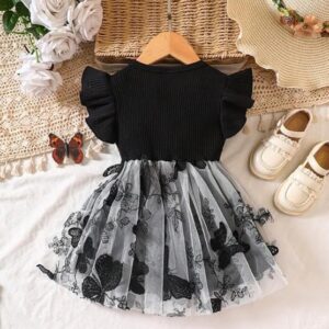 Girl's Polyester Fit and Flare Knee-Length Dress
