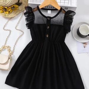 Girl's Polyester Fit and Flare Knee-Length Dress