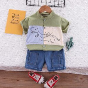 Half Sleeve Shirt & Denim Shorts for Infant