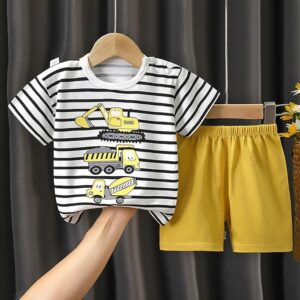 JCB Truck Print T-Shirt And Shorts