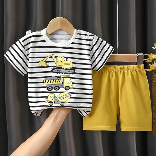 JCB Truck Print T-Shirt And Shorts