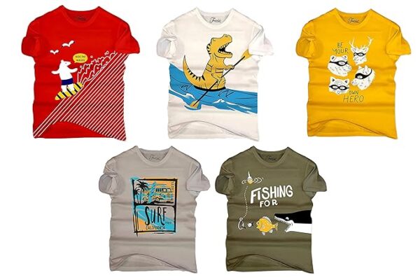 JUGULAR Boy's Baby Regular Fit T-Shirt (Pack Of 5)