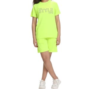 KIDS Girl's Cotton Casual Tshirt Shorts Set