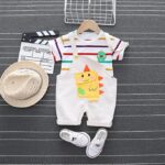 Kid's T-Shirt with Denim Dungaree Bibshorts