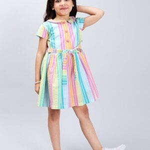 Pink Mermaid Cotton Frock for Girls