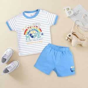 Pure Cotton T-shirt and Shorts Set for Baby Boys