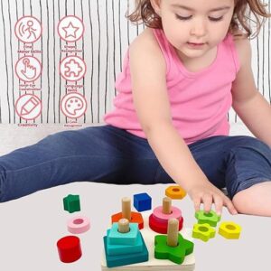 SubiMouIQ Wooden Montessori Shape Sorter Toy