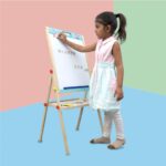 Wudly Wooden 3 in 1 Easel Board for Kids