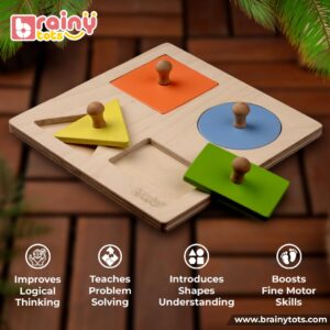 Brainytots 4 Shapes Puzzle & Pincer Cylindrical Puzzle