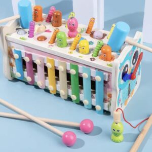 TOYARTSY 7-in-1 Wooden Hammering Pounding Toy