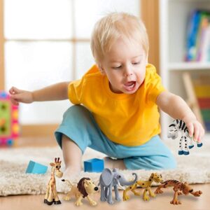 TEC TAVAKKAL Set of 6 Big Size Full Action Toy Figure Jungle Cartoon Wild Animal Toys