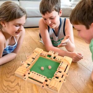 TOYARTSY Wooden Shut Box Game with Dice